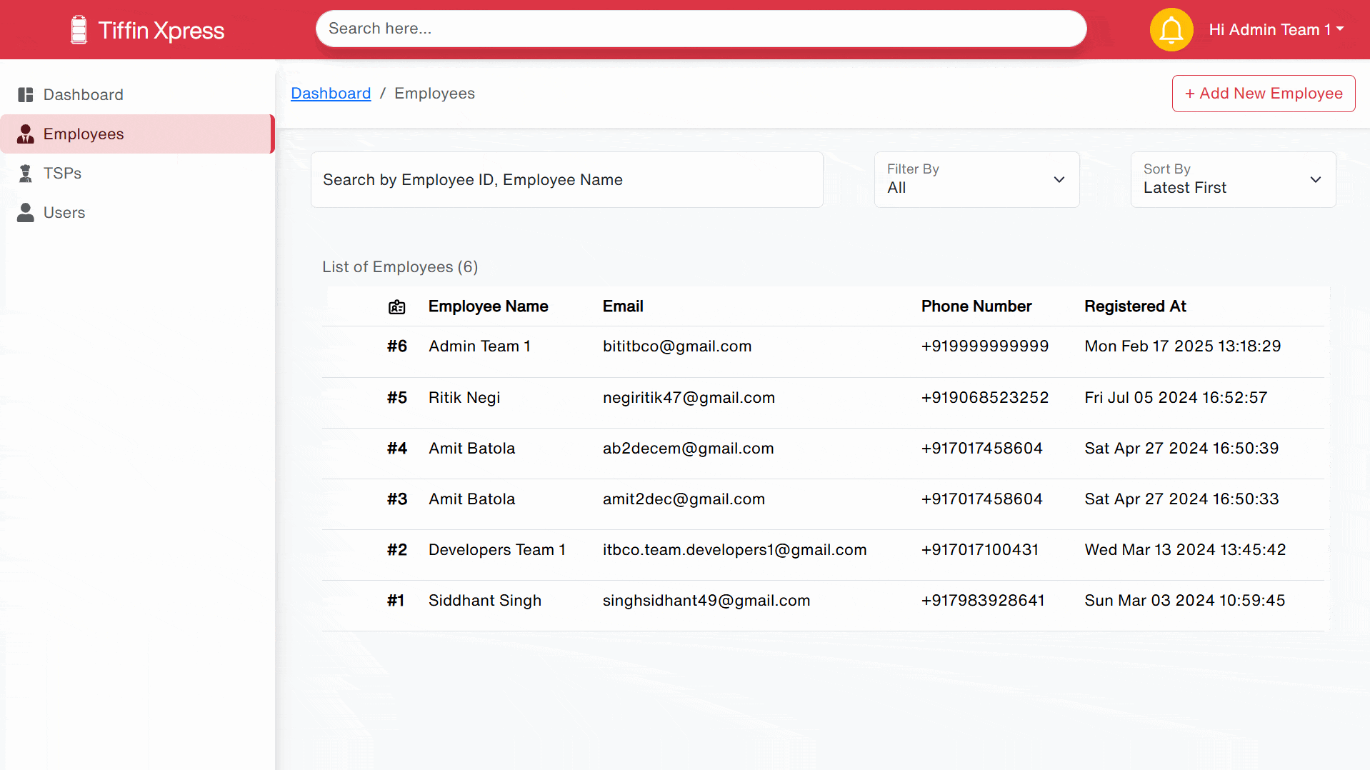 TiffinXpress Admin Panel GIF