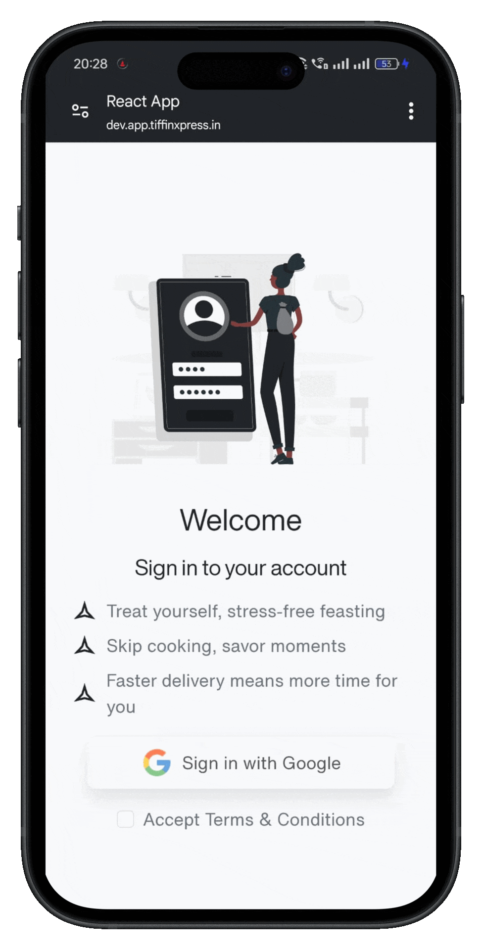 TiffinXpress Mobile App GIF
